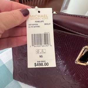 ~SOLD~    Michael Kors Penelope Satchel Merlot ~RARE~